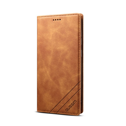 GUSSIM GS-001 Business Style Horizontal Flip Skin Feel PU Leather Case with Holder & Card Slots & Wallet & Photo Frame For iPhone 6 / 6s(Brown)-garmade.com