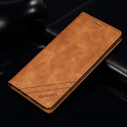 GUSSIM GS-001 Business Style Horizontal Flip Skin Feel PU Leather Case with Holder & Card Slots & Wallet & Photo Frame For iPhone 6 / 6s(Brown)-garmade.com