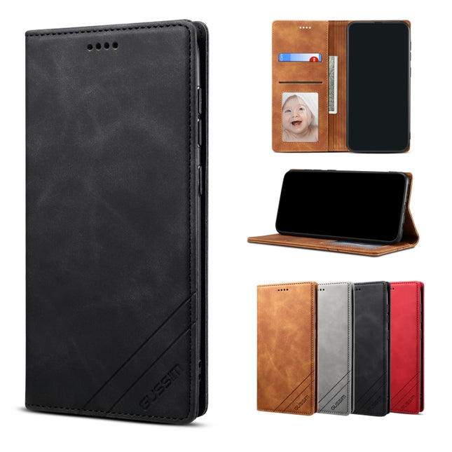 GUSSIM GS-001 Business Style Horizontal Flip Skin Feel PU Leather Case with Holder & Card Slots & Wallet & Photo Frame For iPhone XR(Black)-garmade.com
