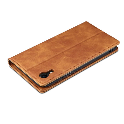 GUSSIM GS-001 Business Style Horizontal Flip Skin Feel PU Leather Case with Holder & Card Slots & Wallet & Photo Frame For iPhone XR(Brown)-garmade.com