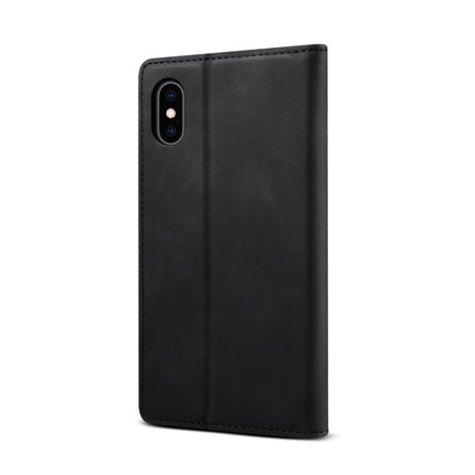 GUSSIM GS-001 Business Style Horizontal Flip Skin Feel PU Leather Case with Holder & Card Slots & Wallet & Photo Frame For iPhone X / XS(Black)-garmade.com