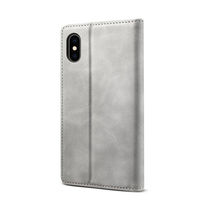 GUSSIM GS-001 Business Style Horizontal Flip Skin Feel PU Leather Case with Holder & Card Slots & Wallet & Photo Frame For iPhone X / XS(Grey)-garmade.com