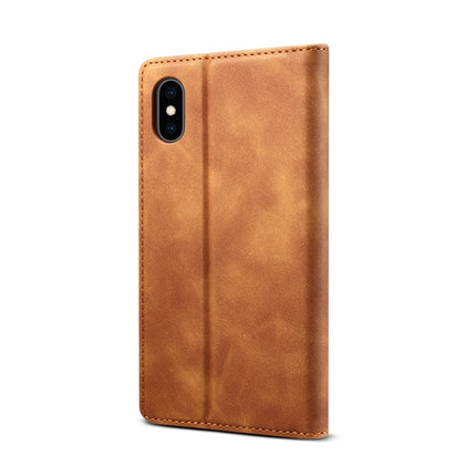 GUSSIM GS-001 Business Style Horizontal Flip Skin Feel PU Leather Case with Holder & Card Slots & Wallet & Photo Frame For iPhone XS Max(Brown)-garmade.com