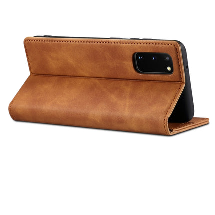 For Samsung Galaxy S20 Plus GUSSIM GS-001 Business Style Horizontal Flip Skin Feel PU Leather Case with Holder & Card Slots & Wallet & Photo Frame(Brown)-garmade.com