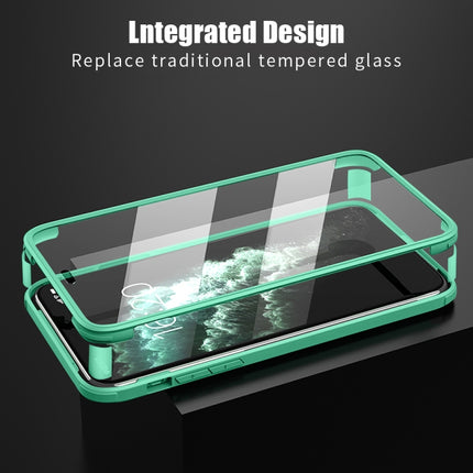 Double-sided Plastic Glass Protective Case For iPhone 11 Pro(Mint Green)-garmade.com