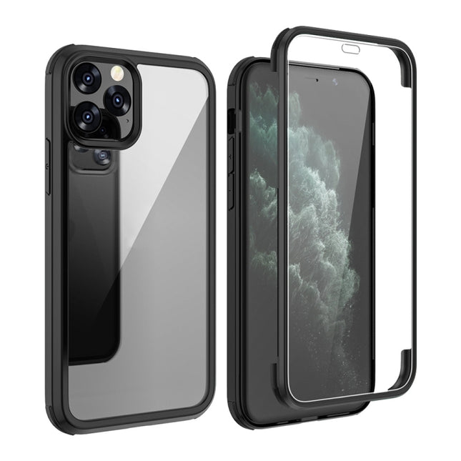 Double-sided Plastic Glass Protective Case For iPhone 11 Pro(Black)-garmade.com
