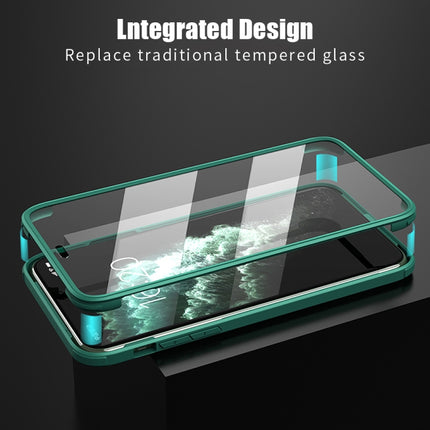 Double-sided Plastic Glass Protective Case For iPhone 11 Pro(Dark Green)-garmade.com