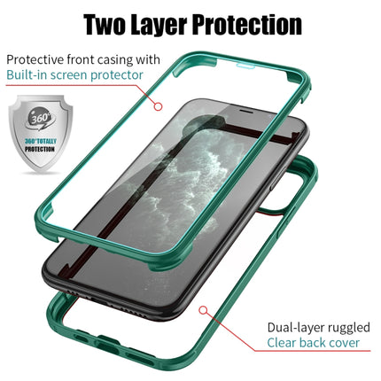 Double-sided Plastic Glass Protective Case For iPhone 11(Dark Green)-garmade.com