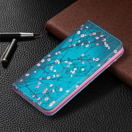 Colored Drawing Pattern Invisible Magnetic Horizontal Flip PU Leather Case with Holder & Card Slots & Wallet For iPhone X / XS(Plum Blossom)-garmade.com