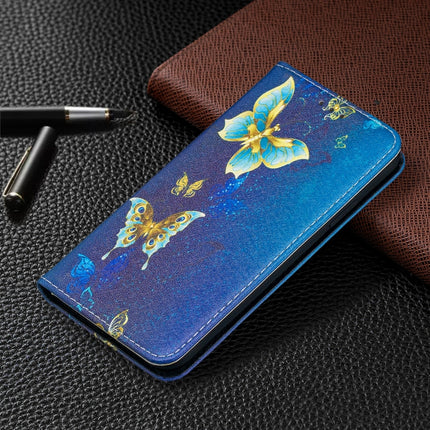 Colored Drawing Pattern Invisible Magnetic Horizontal Flip PU Leather Case with Holder & Card Slots & Wallet For iPhone X / XS(Gold Butterflies)-garmade.com