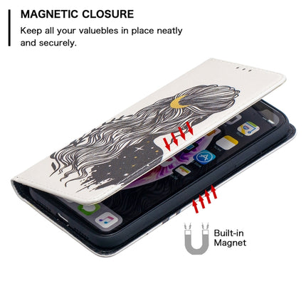 Colored Drawing Pattern Invisible Magnetic Horizontal Flip PU Leather Case with Holder & Card Slots & Wallet For iPhone XR(Girl)-garmade.com