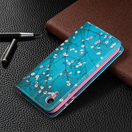 Colored Drawing Pattern Invisible Magnetic Horizontal Flip PU Leather Case with Holder & Card Slots & Wallet For iPhone XR(Plum Blossom)-garmade.com