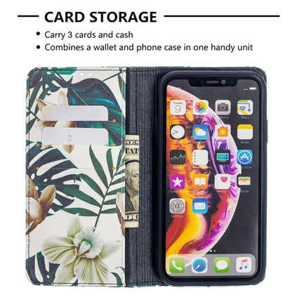 Colored Drawing Pattern Invisible Magnetic Horizontal Flip PU Leather Case with Holder & Card Slots & Wallet For iPhone XR(Red Leaves)-garmade.com