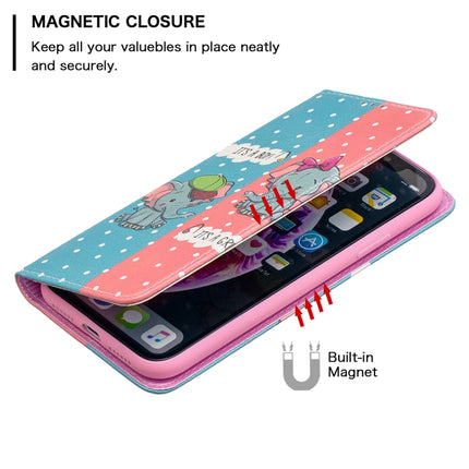 Colored Drawing Pattern Invisible Magnetic Horizontal Flip PU Leather Case with Holder & Card Slots & Wallet For iPhone XR(Elephant)-garmade.com