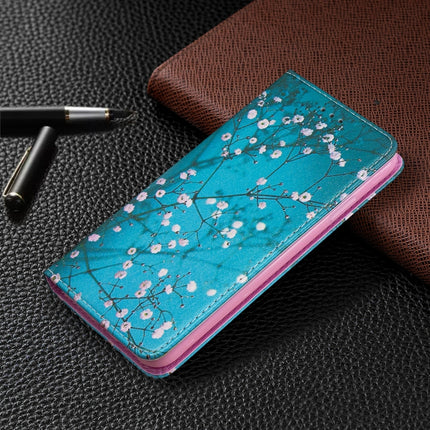 Colored Drawing Pattern Invisible Magnetic Horizontal Flip PU Leather Case with Holder & Card Slots & Wallet For iPhone XS Max(Plum Blossom)-garmade.com