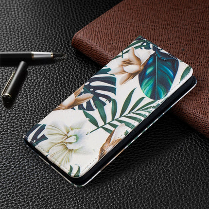 Colored Drawing Pattern Invisible Magnetic Horizontal Flip PU Leather Case with Holder & Card Slots & Wallet For iPhone XS Max(Red Leaves)-garmade.com