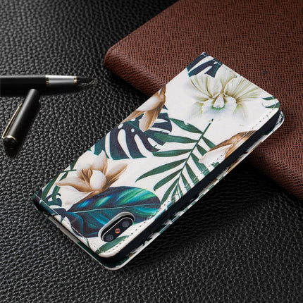 Colored Drawing Pattern Invisible Magnetic Horizontal Flip PU Leather Case with Holder & Card Slots & Wallet For iPhone XS Max(Red Leaves)-garmade.com