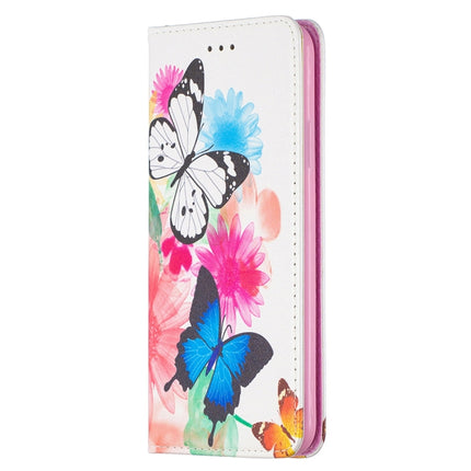 Colored Drawing Pattern Invisible Magnetic Horizontal Flip PU Leather Case with Holder & Card Slots & Wallet For iPhone 11 Pro(Two Butterflies)-garmade.com