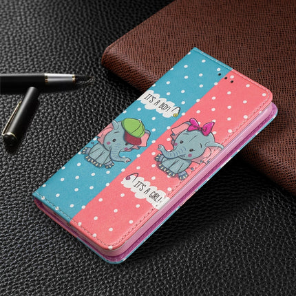 Colored Drawing Pattern Invisible Magnetic Horizontal Flip PU Leather Case with Holder & Card Slots & Wallet For iPhone 11 Pro(Elephant)-garmade.com