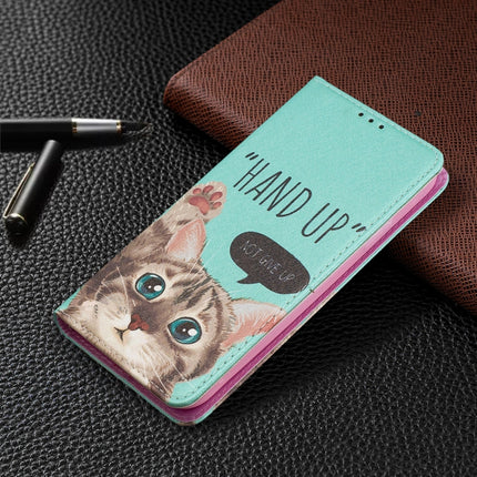 Colored Drawing Pattern Invisible Magnetic Horizontal Flip PU Leather Case with Holder & Card Slots & Wallet For iPhone 11(Cat)-garmade.com