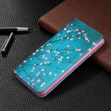 Colored Drawing Pattern Invisible Magnetic Horizontal Flip PU Leather Case with Holder & Card Slots & Wallet For iPhone 11 Pro Max(Plum Blossom)-garmade.com