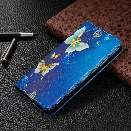 Colored Drawing Pattern Invisible Magnetic Horizontal Flip PU Leather Case with Holder & Card Slots & Wallet For iPhone 11 Pro Max(Gold Butterflies)-garmade.com