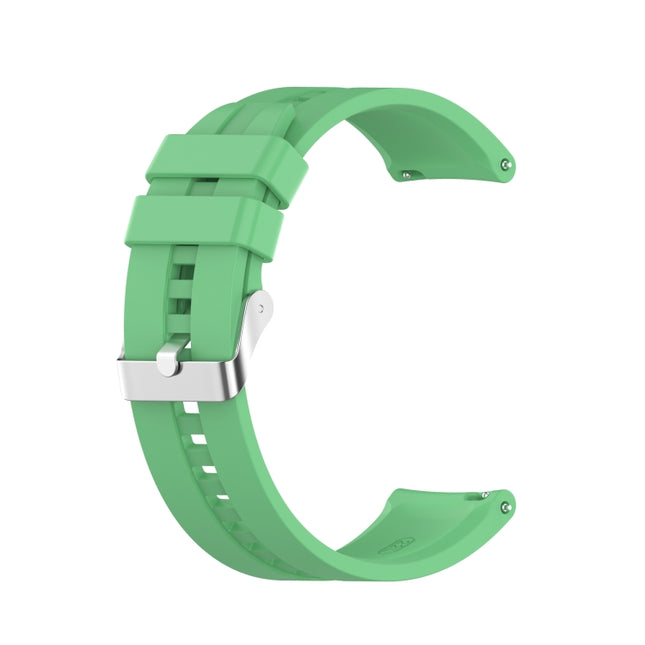 For Xiaomi Watch Color Sport Silicone Replacement Strap Watchband with Silver Steel Buckle(Mint Green)-garmade.com