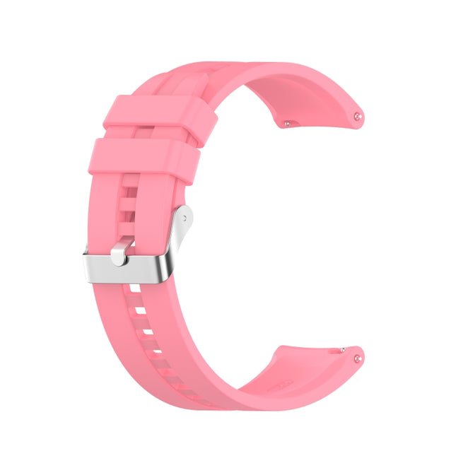 For Xiaomi Watch Color Sport Silicone Replacement Strap Watchband with Silver Steel Buckle(Pink)-garmade.com