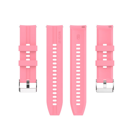 For Xiaomi Watch Color Sport Silicone Replacement Strap Watchband with Silver Steel Buckle(Pink)-garmade.com