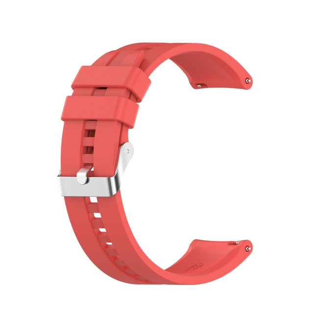 For Xiaomi Watch Color Sport Silicone Replacement Strap Watchband with Silver Steel Buckle(Red)-garmade.com