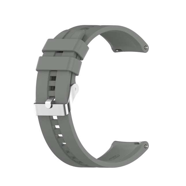 For Xiaomi Watch Color Sport Silicone Replacement Strap Watchband with Silver Steel Buckle(Grey)-garmade.com