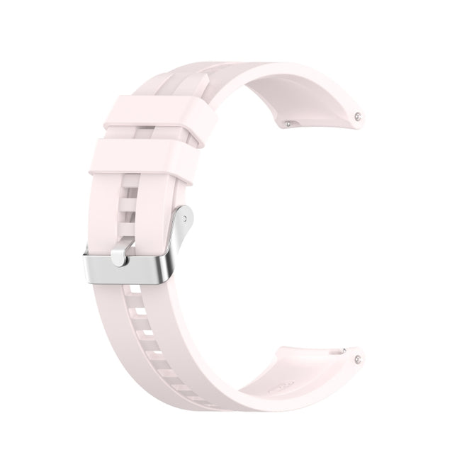 For Xiaomi Watch Color Sport Silicone Replacement Strap Watchband with Silver Steel Buckle(Quicksand Pink)-garmade.com
