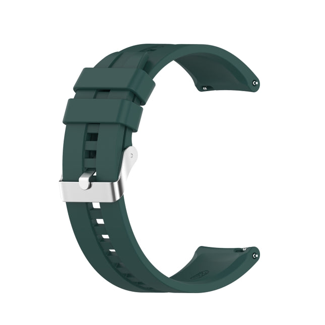 For Xiaomi Watch Color Sport Silicone Replacement Strap Watchband with Silver Steel Buckle(Dark Green)-garmade.com