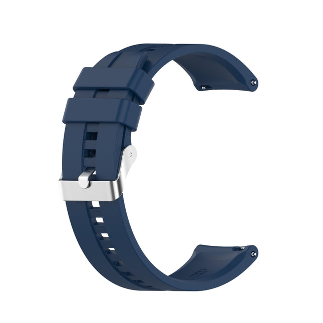 For Xiaomi Watch Color Sport Silicone Replacement Strap Watchband with Silver Steel Buckle(Dark Blue)-garmade.com