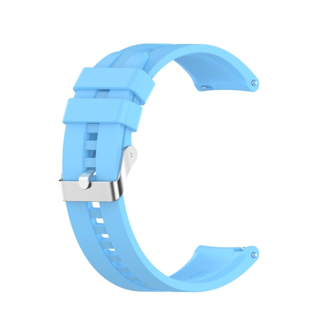 For Xiaomi Watch Color Sport Silicone Replacement Strap Watchband with Silver Steel Buckle(Sky Blue)-garmade.com