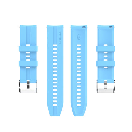 For Xiaomi Watch Color Sport Silicone Replacement Strap Watchband with Silver Steel Buckle(Sky Blue)-garmade.com