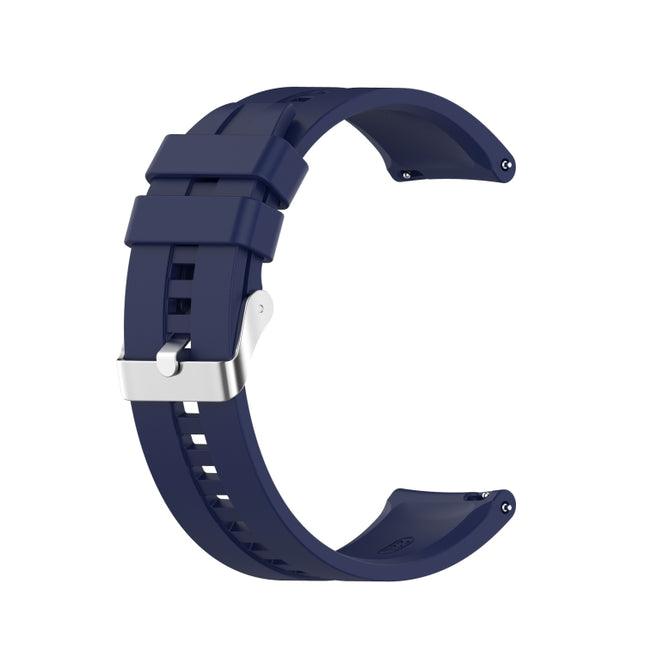 For Xiaomi Watch Color Sport Silicone Replacement Strap Watchband with Silver Steel Buckle(Midnight Blue)-garmade.com