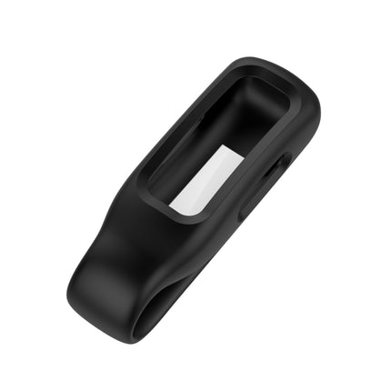 For Fitbit Inspire 2 Steel Sheet Silicone Protective Clip Case Cover(Black)-garmade.com