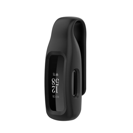 For Fitbit Inspire 2 Steel Sheet Silicone Protective Clip Case Cover(Black)-garmade.com