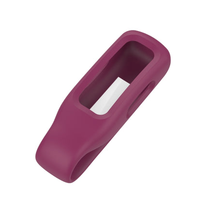 For Fitbit Inspire 2 Steel Sheet Silicone Protective Clip Case Cover(Wine Red)-garmade.com