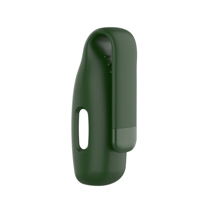 For Fitbit Inspire 2 Steel Sheet Silicone Protective Clip Case Cover(Army Green)-garmade.com