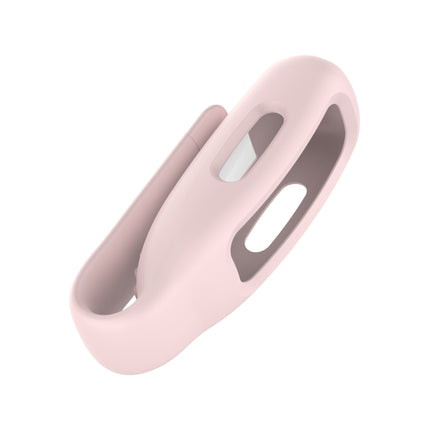 For Fitbit Inspire 2 Steel Sheet Silicone Protective Clip Case Cover(Rose Pink)-garmade.com
