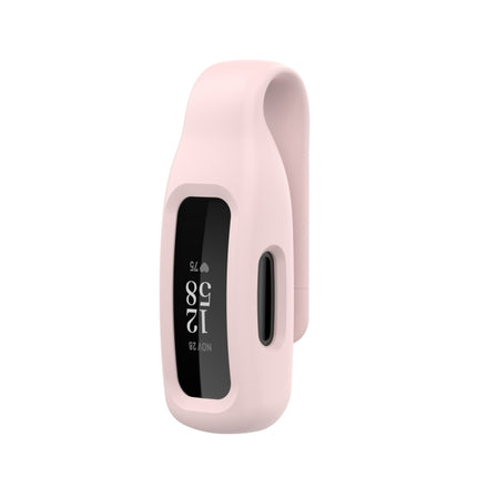 For Fitbit Inspire 2 Steel Sheet Silicone Protective Clip Case Cover(Rose Pink)-garmade.com