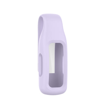 For Fitbit Inspire 2 Steel Sheet Silicone Protective Clip Case Cover(Light Purple)-garmade.com