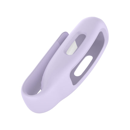 For Fitbit Inspire 2 Steel Sheet Silicone Protective Clip Case Cover(Light Purple)-garmade.com
