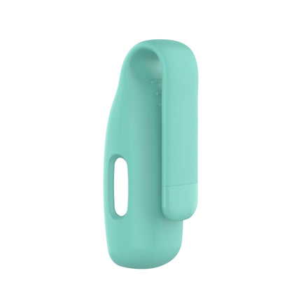 For Fitbit Inspire 2 Steel Sheet Silicone Protective Clip Case Cover(Mint Green)-garmade.com