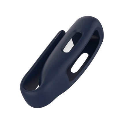 For Fitbit Inspire 2 Steel Sheet Silicone Protective Clip Case Cover(Midnight Blue)-garmade.com