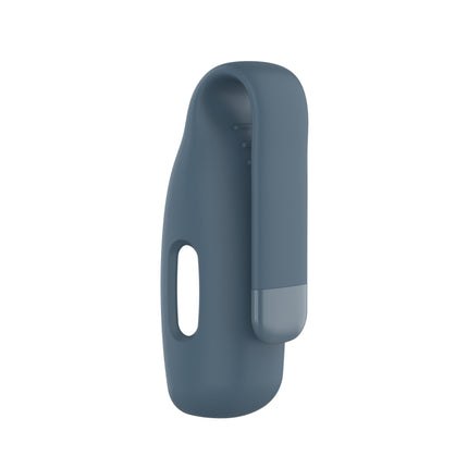 For Fitbit Inspire 2 Steel Sheet Silicone Protective Clip Case Cover(Rock Cyan)-garmade.com