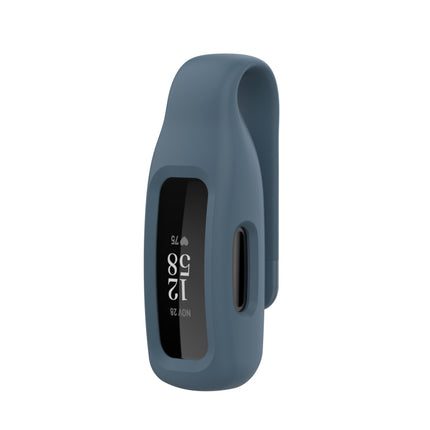 For Fitbit Inspire 2 Steel Sheet Silicone Protective Clip Case Cover(Rock Cyan)-garmade.com