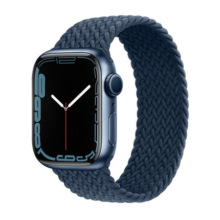 Nylon Single-turn Braided Watch Band For Apple Watch Series 9&8&7 41mm / SE 3&SE 2&6&SE&5&4 40mm / 3&2&1 38mm, Length:M 145mm (Starlight Blue)-garmade.com